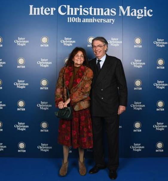 Massimo Moratti e la moglie alla festa dell&#39;Inter. Getty
